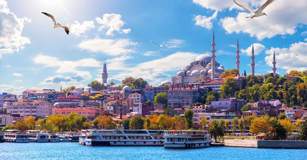 suleymaniye mosque beautiful view from golden horn inlet istanbul turkey